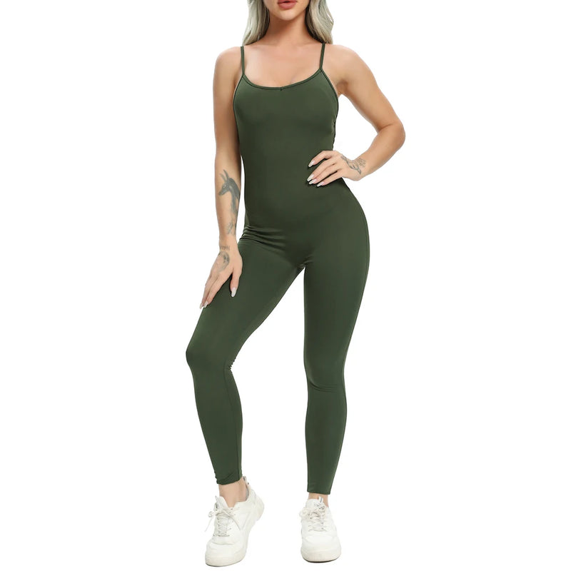 2024 Novos macacões femininos de ioga fitness, sem costas ,sexy esportivo legging