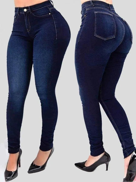 Jeans Para Mulheres Moda Slim Cintura Alta