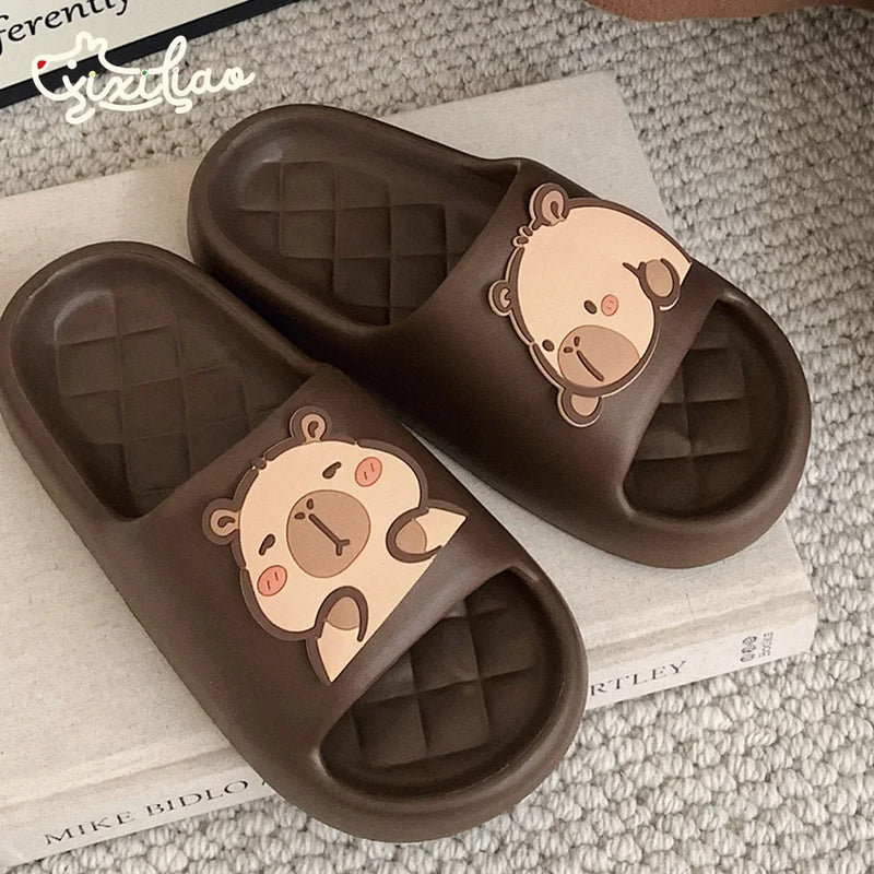 Chinelo Feminino Capivara Bonito Nuvem Sandálias Verão Chinelos Praia Slides