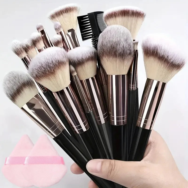 Conjunto profissional de pincéis de maquiagem 3-20PCS, sombra, base, corretivo, pincel de blush, kabuki, macio, fofo, ferramenta de beleza feminina