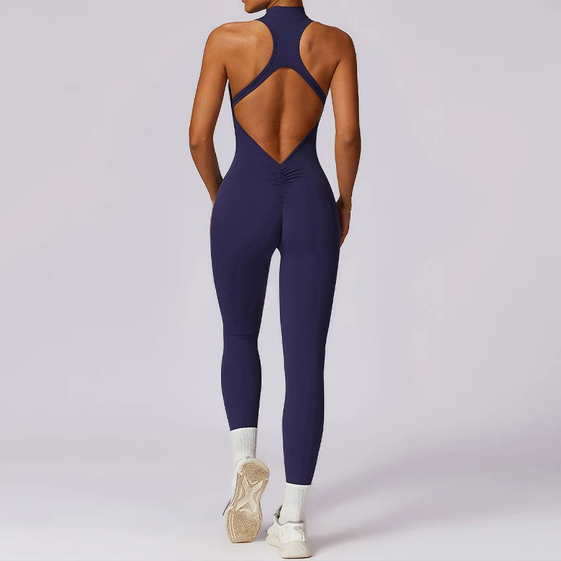 Macacão Legging, Costas Abertas , Para Treino , yoga