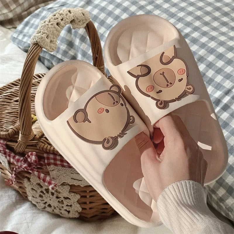 Chinelo Feminino Capivara Bonito Nuvem Sandálias Verão Chinelos Praia Slides