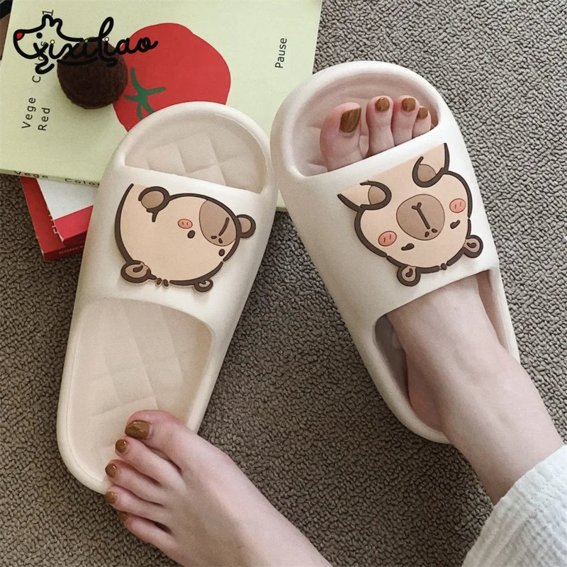 Chinelo Feminino Capivara Bonito Nuvem Sandálias Verão Chinelos Praia Slides