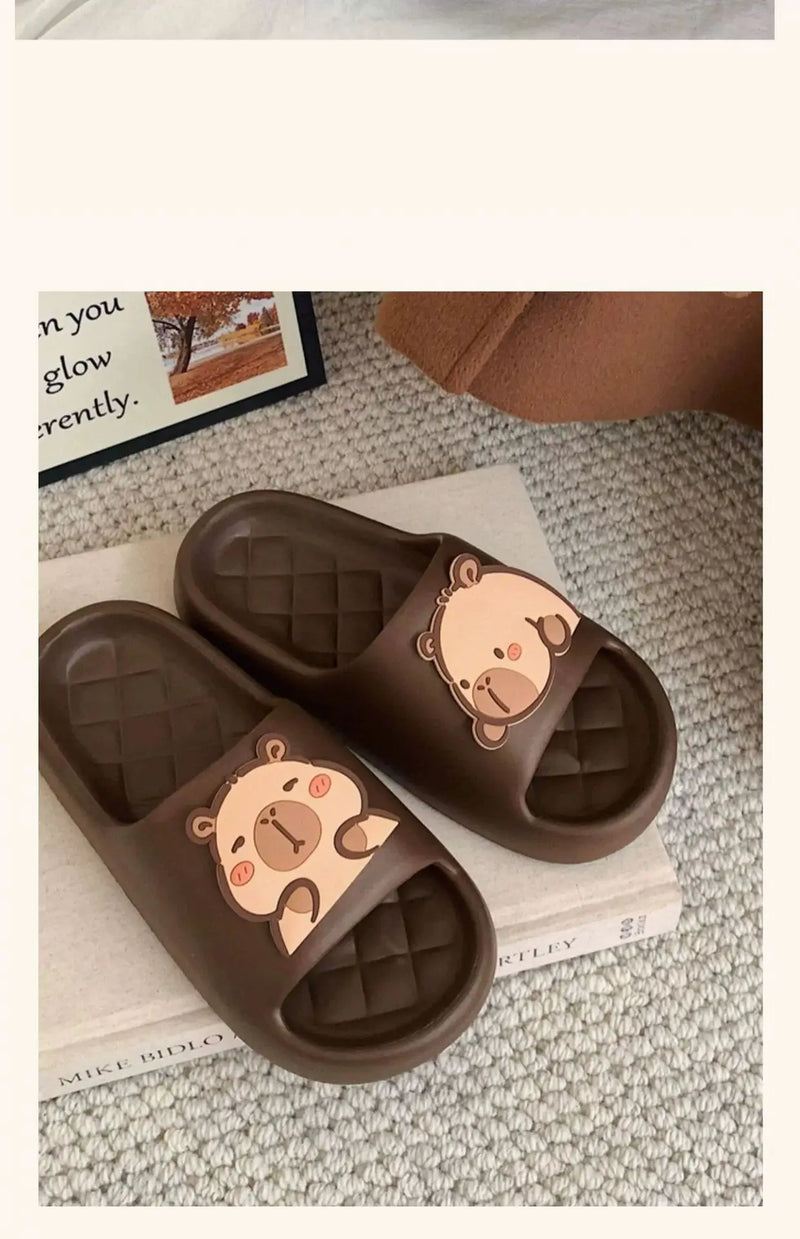 Chinelo Feminino Capivara Bonito Nuvem Sandálias Verão Chinelos Praia Slides