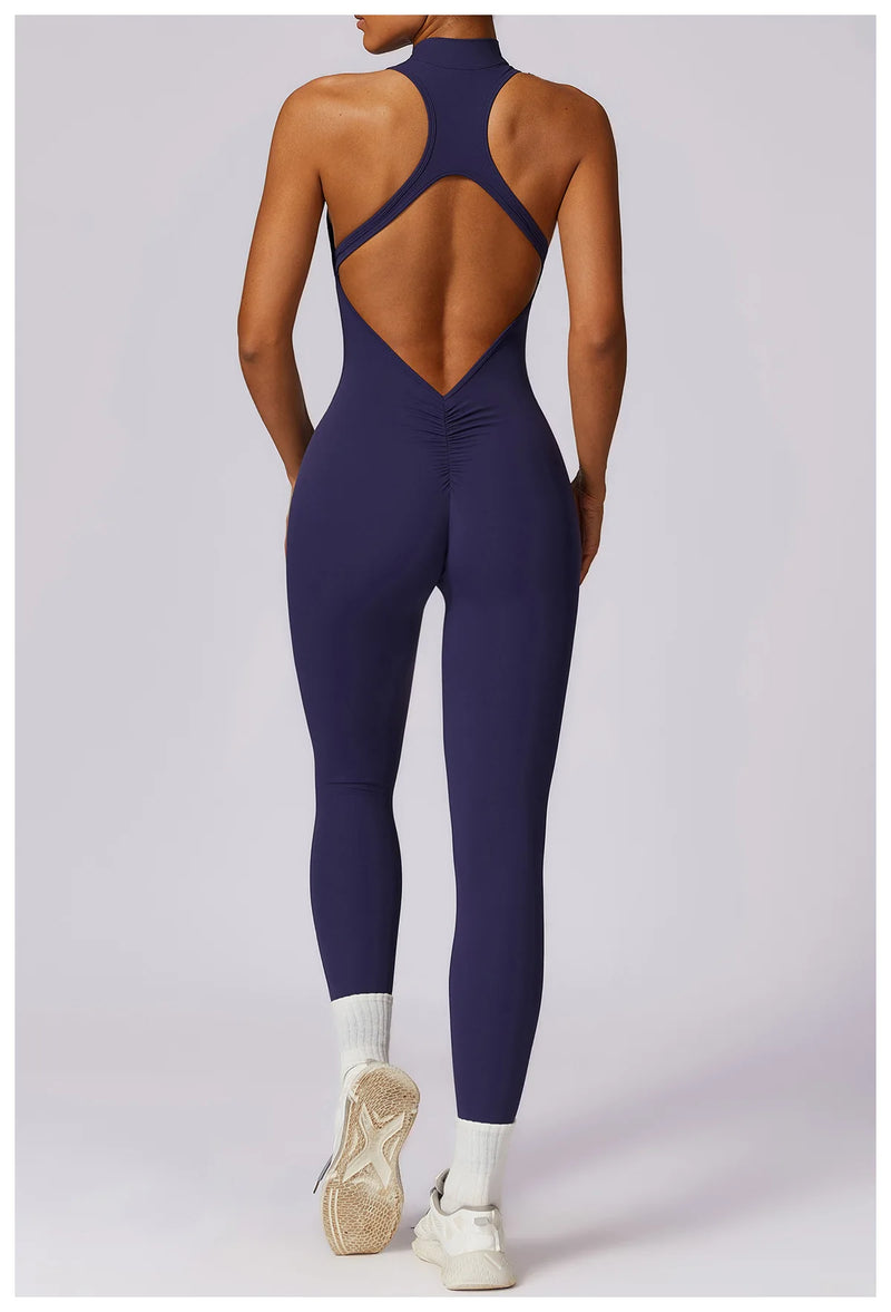 Macacão Legging, Costas Abertas , Para Treino , yoga