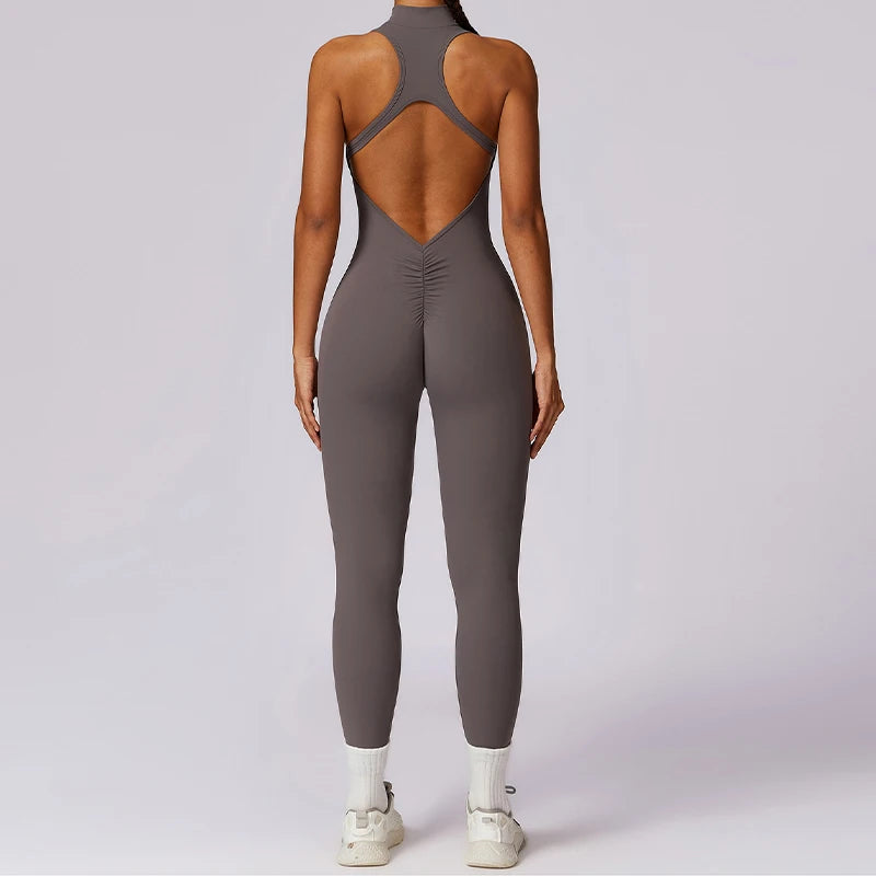 Macacão Legging, Costas Abertas , Para Treino , yoga